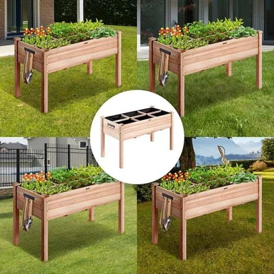 Produktbild von Famanu Pflanzkasten für den Außenbereich - Hochbeet mit Drainagesystem, 6 Pflanzfächern