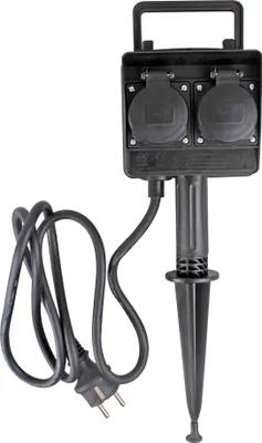 Obrázek produktu pro Lex SL-020 Zahradní zásuvkový blok s hrotem do země, 2x 230V, IP44