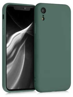 Produktbild von kwmobile Hülle kompatibel mit Apple iPhone XR Hülle - gummierte TPU Silikon Handyhülle - Schutzhülle für kabelloses Laden - Case in Tannengrün