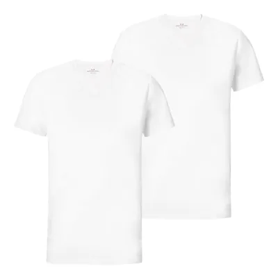 Produktbild von GÖTZBURG Herren T-Shirt, kurzarm, Baumwolle, Single Jersey, weiß uni, 2er Pack Größe: 4XL