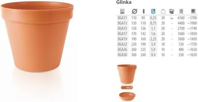 Produktbild von blumentopf GLINKA 17 h.14,5cm TE (R624) Ton-Imitat-Topf