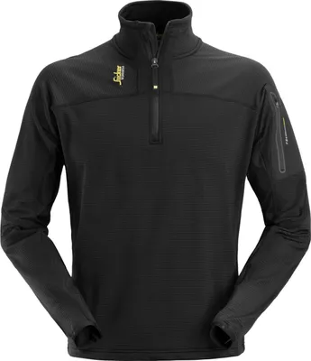 Produktbild von Snickers Body Mapping Micro Fleece Pullover m. 1/2 Reißverschluss Schwarz-XXXL