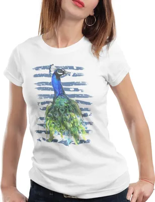 Produktbild von style3 Pfauenfeder Damen T-Shirt regenwald vogelfreund schmuck, Größe:XL
