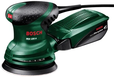 Zdjęcie produktu dla Bosch PEX 220 A, Szlifierka orbitalna, Czarny, Zielony, 24000 OPM, 1,25 mm, 80 dB, 77 dB