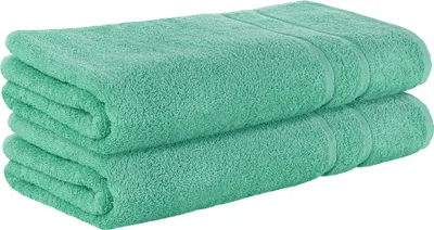 Produktbild von StickandShine 2er SET Premium Frottee Saunatuch 80x200 cm in smaragdgrün  in 500g/m² aus 100% Baumwolle