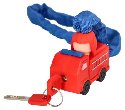 Produktbild von Fischer Kinderschloss Fahrrad Feuerwehr CK65/28 65 cm x Ø 3,8 mm rot/blau