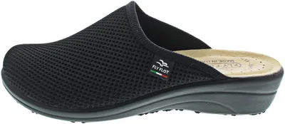 Produktbild von Fly Flot Damen Hausschuh Pantoffel Keilabsatz Mesh uniarben 330057, Größe:37 EU, Farbe:Schwarz