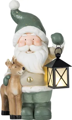 Produktbild von Weihnachtsdeko Figur 42cm Weihnachtsmann Weihnachtsfiguren Innen Figur Weihnachten mit Timer Winterdeko  Deko Figur mit LED  Laterne Wohnzimmer
