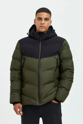 Produktbild von Blend BHOuterwear Herren Steppjacke Winterjacke Jacke mit Kapuze Gummizug Kinnschutz Reißverschlusstaschen Rippbündchen Regular fit