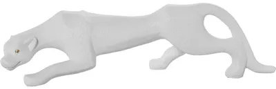 Keramik-Panther Figur sandweiß gold 60x15x16,5 cm
