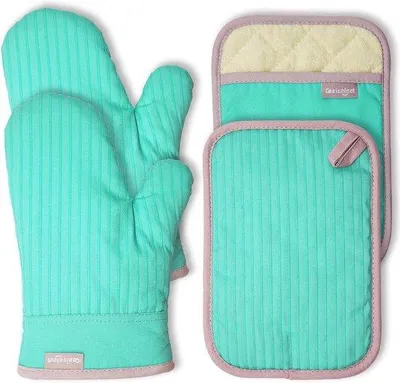Produktbild von Famanu Ofenhandschuhe und Topflappen - hitzebeständig, grün