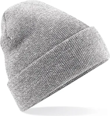 Produktbild von Beechfield 'Original Cuffed Beanie' Heather Grey