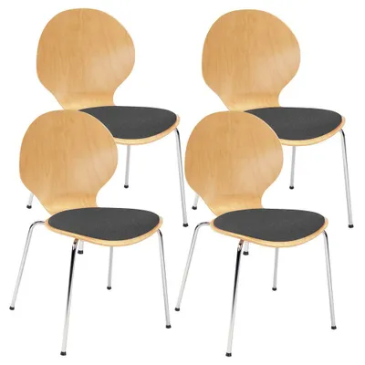 Produktbild von Nowy Styl Schalenstühle Cafe VI buche, schwarz Holz, 4 St.