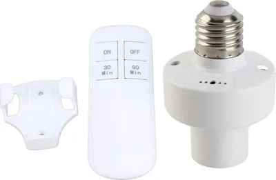 Obrázek produktu pro Dálkové ovládání žárovky Patice 30 60mins Časování šroubu v držáku žárovky E26 E27 Bezdrátový držák lampy pro nástěnnou závěsnou stolní lampu