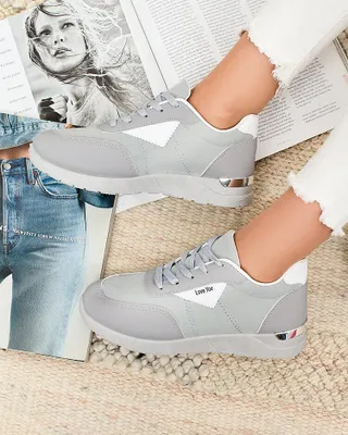 Produktbild von Damen Stoff-Sneakers Sellterr Grau, leichte Freizeitschuhe, Größe 38