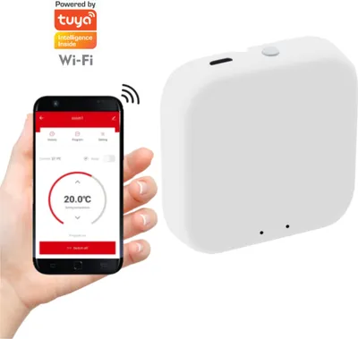 Obrázek produktu pro Smart WiFi Tuya ZigBee 2.0 gateway napájecí zdroj a USB kabel v balení 317476 Polux