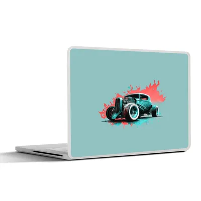 Produktbild von MuchoWow® Laptop Aufkleber Sticker Cover Auto - Oldtimer - Farbe - Grün 25x18 cm - Laptop-Deko