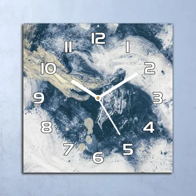 Produktbild von Deko Glasuhr Wanduhr 30x30 Marmor Abstraktion Quarz Küchenuhr Bürouhr