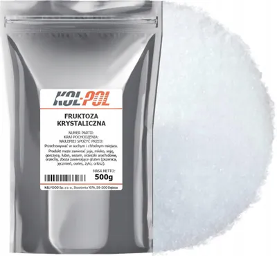 Zdjęcie produktu dla FRUKTOZA KRYSTALICZNA 500g Cukier owocowy naturalny wysoka jakość Kol-Pol