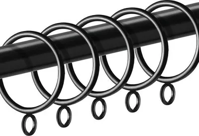 Produktbild von 42 Stücke - Metalleneilängen für Vorhängestangen - Metalleneilängen mit Clips - Haken für Fenster - Vintage - dekorative - rostfreie Haken - Innendurchmesser 38 mm - schwarz