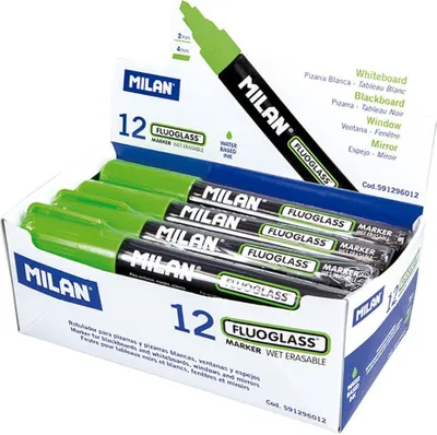 Produktbild von Milan 591292012, 12 Stück(e), Grün, Meißel, Schwarz, Gelb, green, Rund