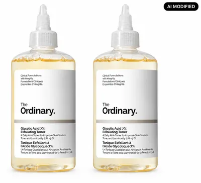 Imagen del producto de The Ordinary, Set de 2 tónicos exfoliantes con ácido glicólico 7%, Imagen generada por IA