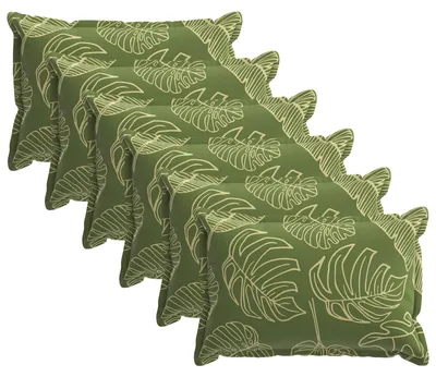 Productafbeelding van vidaXL Kussenhoezen, 6 stuks, met houten bladmotief, 40 x 60 cm, polyester