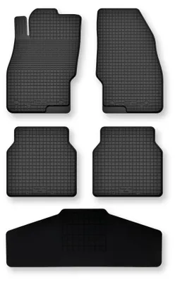 Productafbeelding van Rubberen automatten + tunnelmat voor Nissan Pathfinder 2005-2010 – 5-delig, zwart, op maat – Wielganizator Semi-Universal