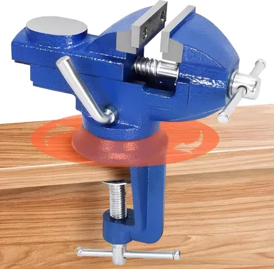 Produktbild von Schraubtische für Werkbank - Gussstahl Tischschraube mit 50 mm Kinnbreite und 360° Drehfunktion