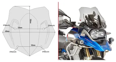 Image de Pare-brise GIVI fumé 35x45 cm interchangeable pour BMW R 1200 GS