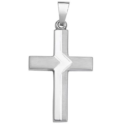 Produktbild von Basic Gold K13 Herren Anhänger Kreuz 14 Karat (585) Weißgold