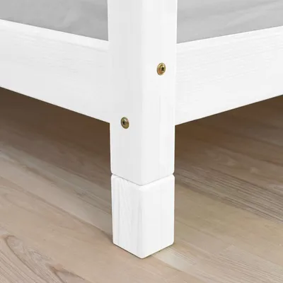Produktbild von Set of Additional Wooden Legs FOOTS - White - 10 cm - For beds up to 120 cm wide (4 pcs)