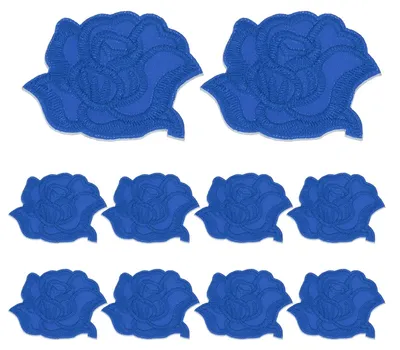 Productafbeelding van Zelfklevende rozenbloem applicaties - 10 stuks - Textieldecoratie - 4,7 x 3,9 cm