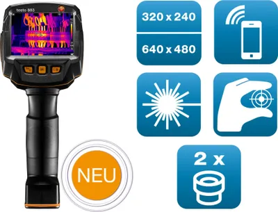Obrázek produktu pro testo 883 Termokamera -30 až 650 °C 27 Hz WiFi (0560 8830)