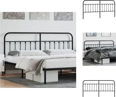 Produktbild von vidaXL Kopfteil Metall Schwarz 200 cm - Kopf- & Fußenden