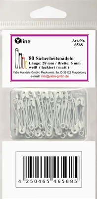 Mini-Sicherheitsnadeln, 80 Stück, 28 mm, weiß, nickelfrei