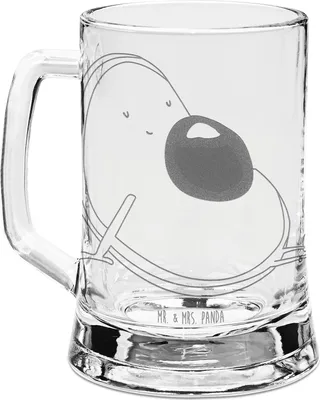Produktbild von Mr. & Mrs. Panda Krug Avocado Schwangerschaft - Transparent - Geschenk, Glas Bierkrug, Humpen, Babyshower, Seidel, Baby, graviert, Babyparty, Mit Gravur