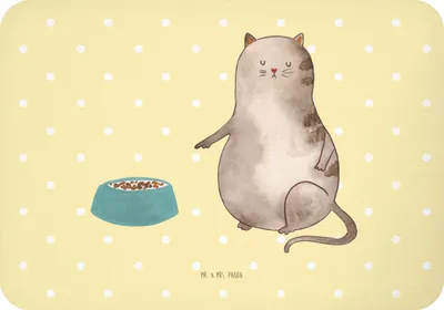 Produktbild von Mr. & Mrs. Panda magnet Katze Fressen - Gelb Pastell - Geschenk, Notizhalter, Kühlschrankmagnet, whiteboardmagnet, zettelhalter, Pinnwandmagnet