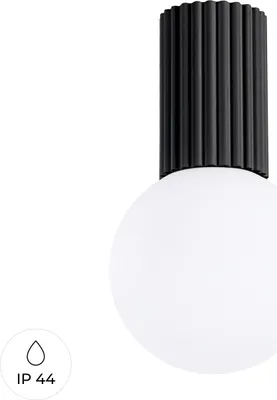 Produktbild von Plafond HALO schwarz IP44 1xG9 8W Aluminium/Glas 21x12x12cm Sollux Lighting