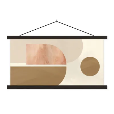 Obrázek produktu pro MuchoWow® Textilní plakát - Růžová - Design - Abstraktní - 90x45cm - S černými lamelami