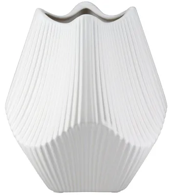 Obrázok produktu pre Gilde Vase, "Lamellen", keramika, biela, balenie 2 ks, dĺžka 15 cm, šírka 15 cm, výška 18 cm, kód: 55375, EAN: 4063387553756