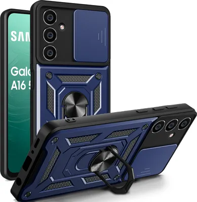 Produktbild von Outdoor Panzer Hülle für Samsung Galaxy A16 mit Kameraschutz Ringhalter Bumper in Blau