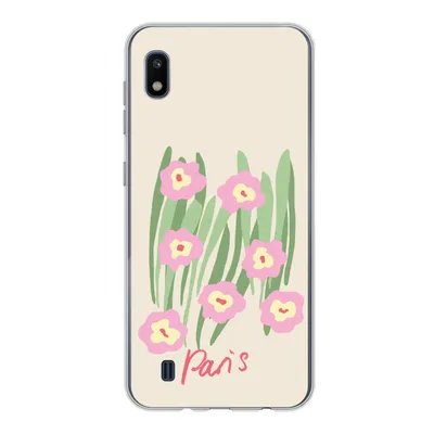 Produktbild von MuchoWow® Handyhülle Schutzhülle Hülle für Samsung Galaxy A10 Blume - Rosa - Gras Silikon Softcase Handy Hülle - Schutzhülle