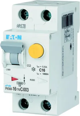 Obrázok produktu pre Eaton FI/LS spínač typ AC 10kA C 16A/1pol+N/30mA 2TE Eaton, 1 ks.