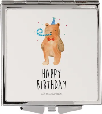 Produktbild von Mr. & Mrs. Panda Schminkspiegel Bär Geburtstag - Weiß - Geschenk, Reisespiegel, Alles Gute, Teddy, Frauen Spiegel, Kosmetikspiegel, Kleiner, Happy Birthday, Glückwunsch