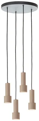 Produktbild von Brilliant Cadiz Pendelleuchte 4-flammig GU10 Schwarz Matt Bronze Gebürstet 60119/76