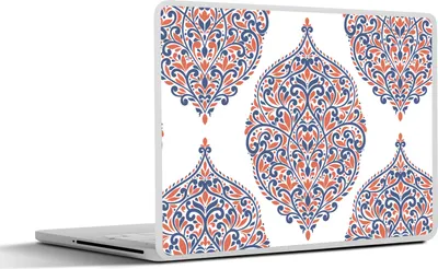 Produktbild von MuchoWow® Laptop Aufkleber Sticker Cover Muster - Blau - Orange 25x18 cm - Laptop-Deko