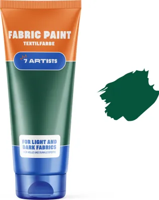 Immagine prodotto di 7 Artists Colori per tessuti Colori per tessuti Colori acrilici per tessuti Verde Resistenti al lavaggio A base d'acqua | Flacone da 60 ml | Colori per tessuti resistenti al lavaggio in lavatrice dopo la fissazione | Altamente coprenti Per tessuti scuri – Bianco coprente