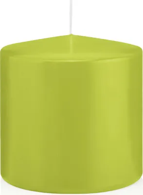 Produktbild von Kerzen Apfelgrün, Stumpenkerzen Apfelgrün 10 x 9,8 cm (H x Ø), 6 Stück, Wiedemann Kerzen, Markenkerzen  Germany in RAL Qualität
