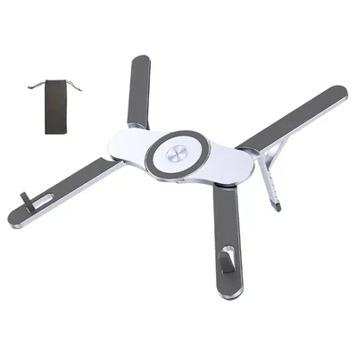 Produktbild von Magnetischer Laptop St?nder, Faltbarer Laptop st?nder, Aluminium,leicht, 6 Neigungspositionen, fš¹r Handy, Tablet & Laptop,Silber